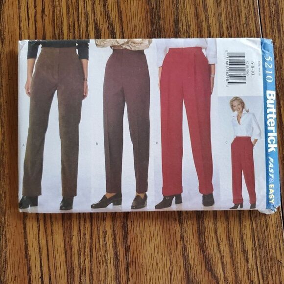 Vintage 90s Butterick Pattern 5210 Uncut Flat Front Pleated Trousers Sz 6 8 10 - Picture 2 of 3
